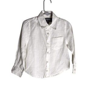 Vilebrequin Junior White Linen Button Down Shirt Size 2T